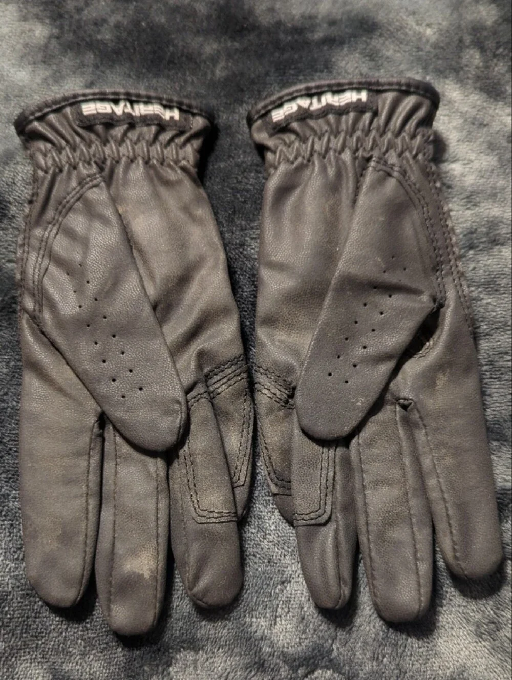 Heritage Black Leather Riding Gloves with Adjustable Strap